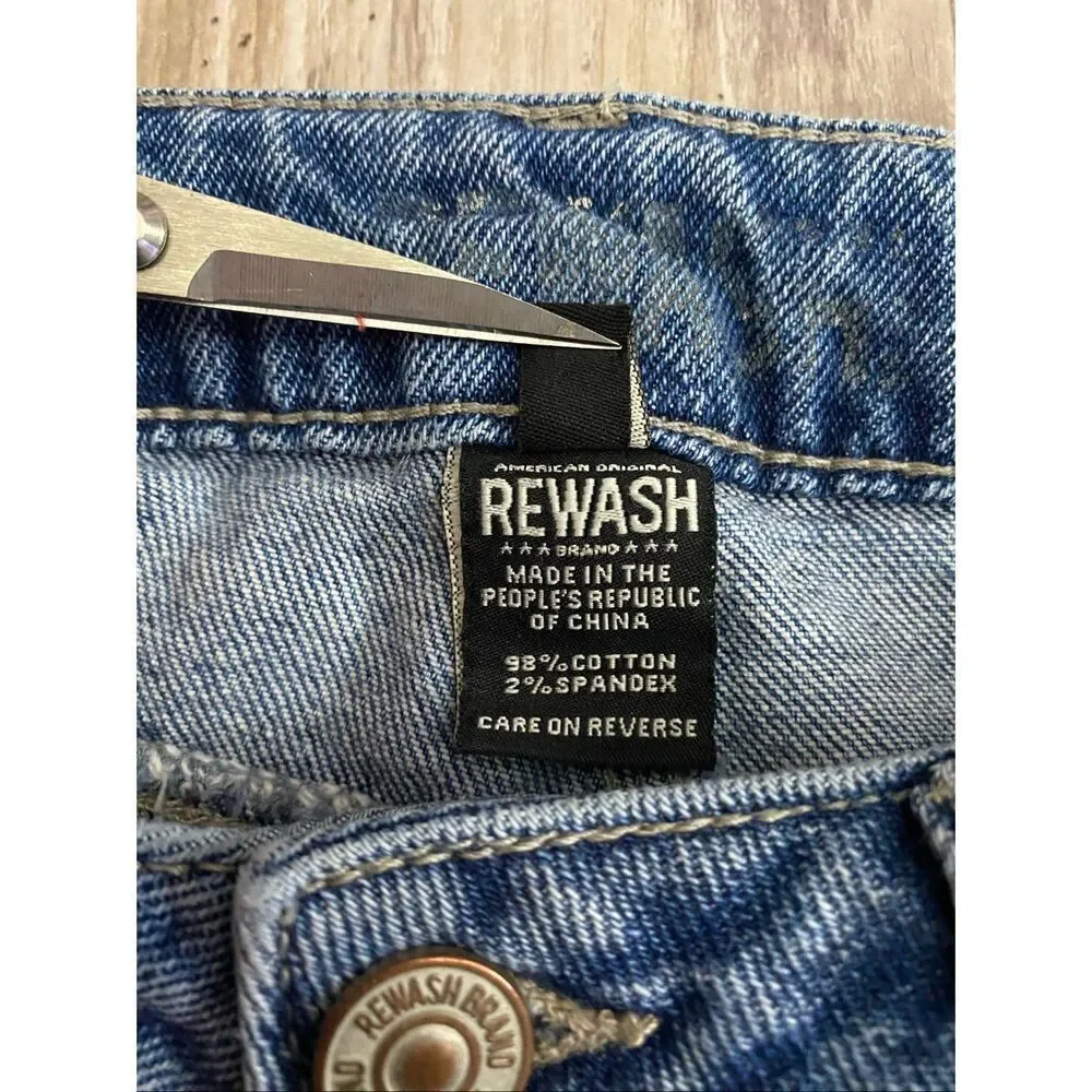 Rewash High Rise Cropped Jeans Cuffed Distressed Women’s Sz 9/29